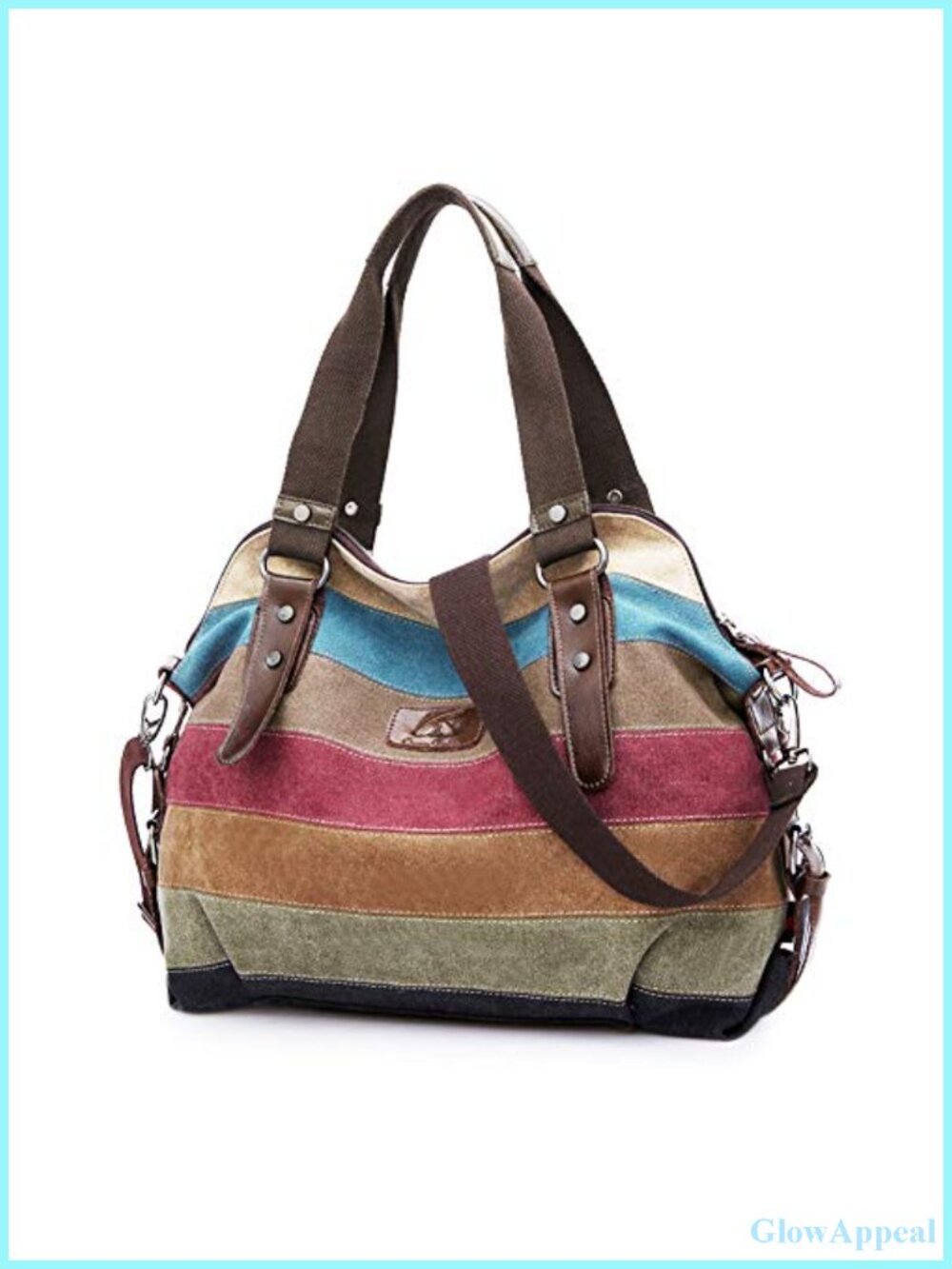 Canvas Handbag Cross Body Shoulder Bag Tote with Pockets